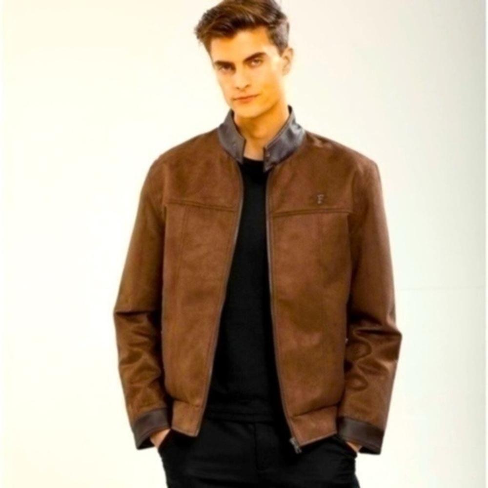 F-Collection 🇮🇹 Luxury Leather NWT Jacket men’s size XL